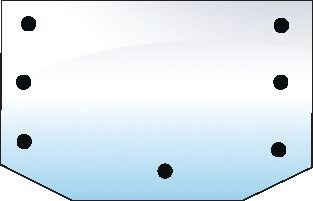 LAMBORGHINI GLASS-REAR-UPPER-7 HOLES 100708