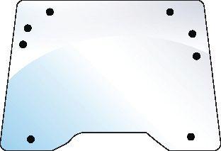 CASE IH GLASS-WINDSCREEN-8 HOLES 100507