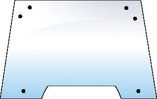 JOHN DEERE GLASS-WINDSCREEN-6 HOLES 100619