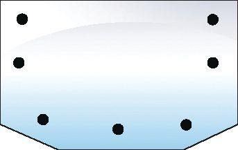 HURLIMANN GLASS-REAR-UPPER-7 HOLES 100716