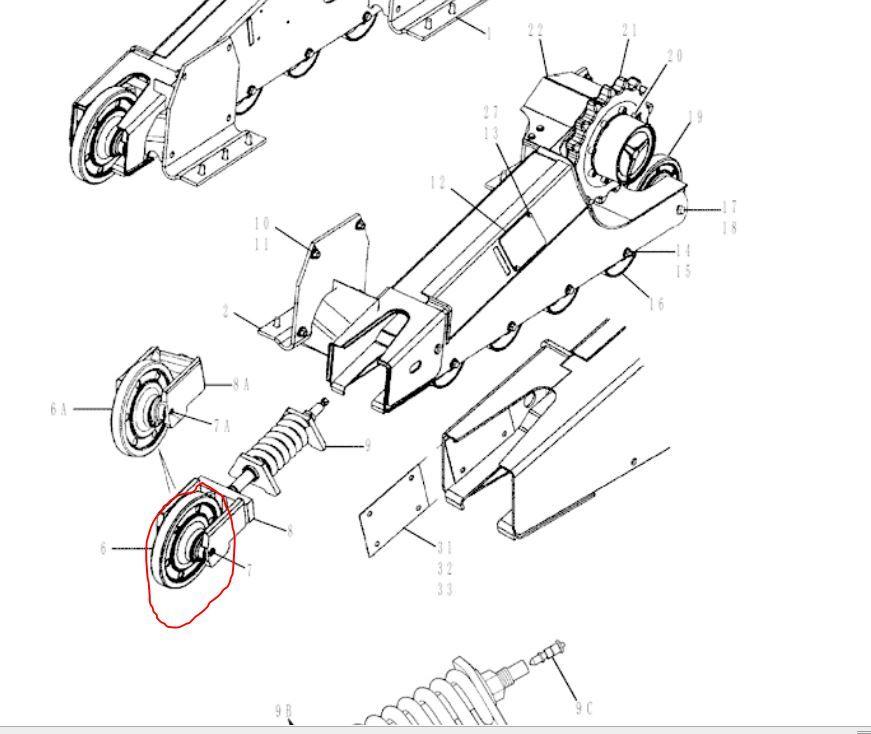 New Holland C185 Skid Steer Loader Front Idler Wheel