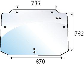CASE IH GLASS-REAR-UPPER-8 HOLES 100528
