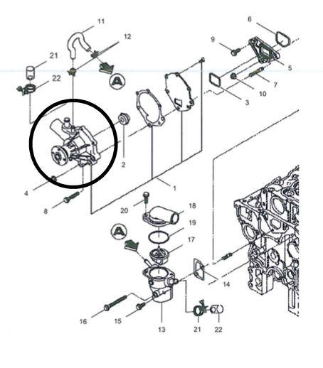 MASSEY FERGUSON COMPACT TRACTOR WATER PUMP (AGCO) 3757045M93