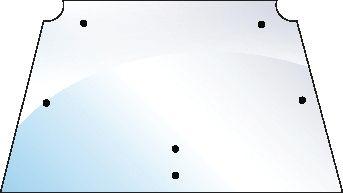 CASE IH GLASS-WINDSCREEN-6 HOLES 100525
