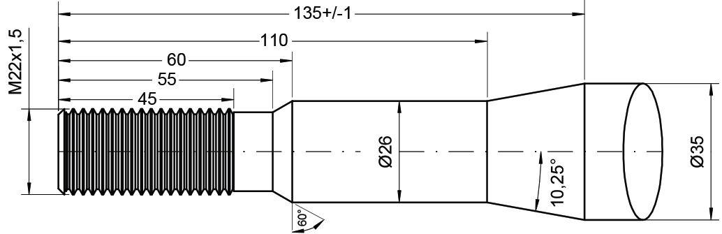FAUCHEUX TINE-STRAIGHT 1300MM M22 21534