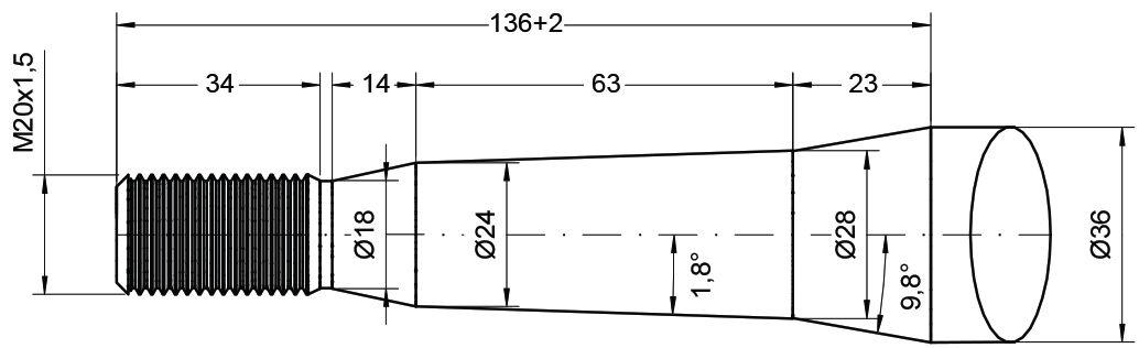 M.I.L TINE-STRAIGHT M20 760MM 77024