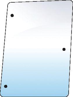 FORD NEW HOLLAND GLASS-SIDE-RH-3 HOLES 100580