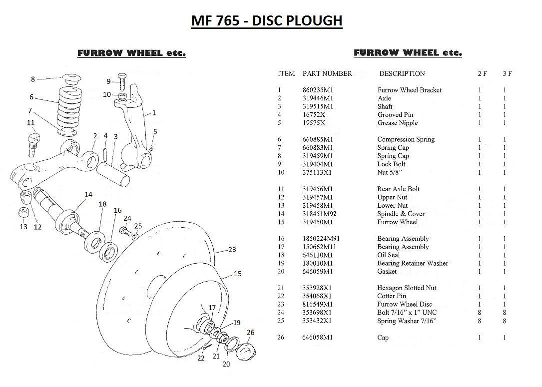 Massey Ferguson FURROW WHEEL  Part No:319 450 M1