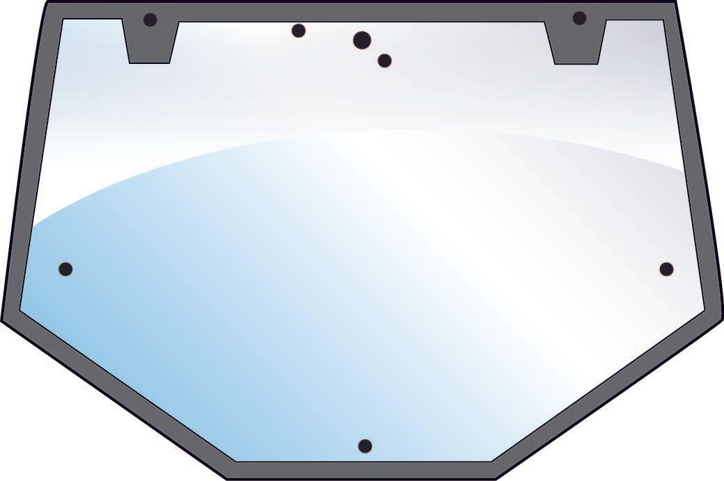 FIAT GLASS-REAR-UPPER-8 HOLES 100546
