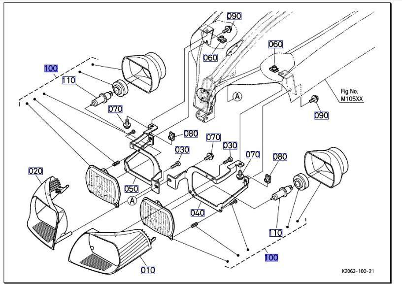 Kubota compact tractor BX2350 Headlight Assembly