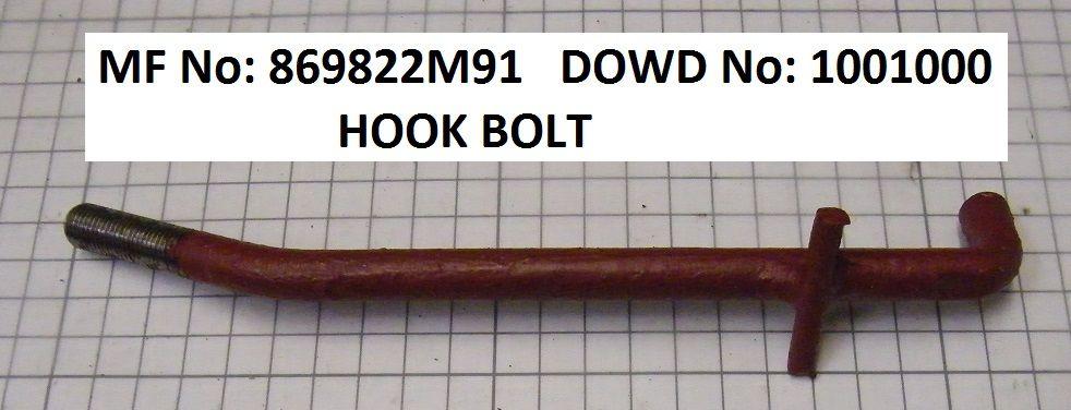 Massey Ferguson HOOK BOLT ASSEMBLY Part No:869 822 M91