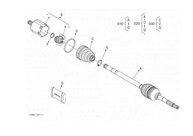 Kubota Utility Vehicle X900 Complete Drive Shaft