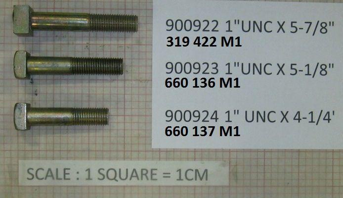 Massey Ferguson BOLT 1" UNC X 5 7/8" LONG Part No:319 422 M1