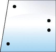 LAMBORGHINI GLASS-SIDE-LH&RH-4 HOLES 100722