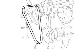 MASSEY FERGUSON TRACTOR V BELT (AGCO) 1688988M1