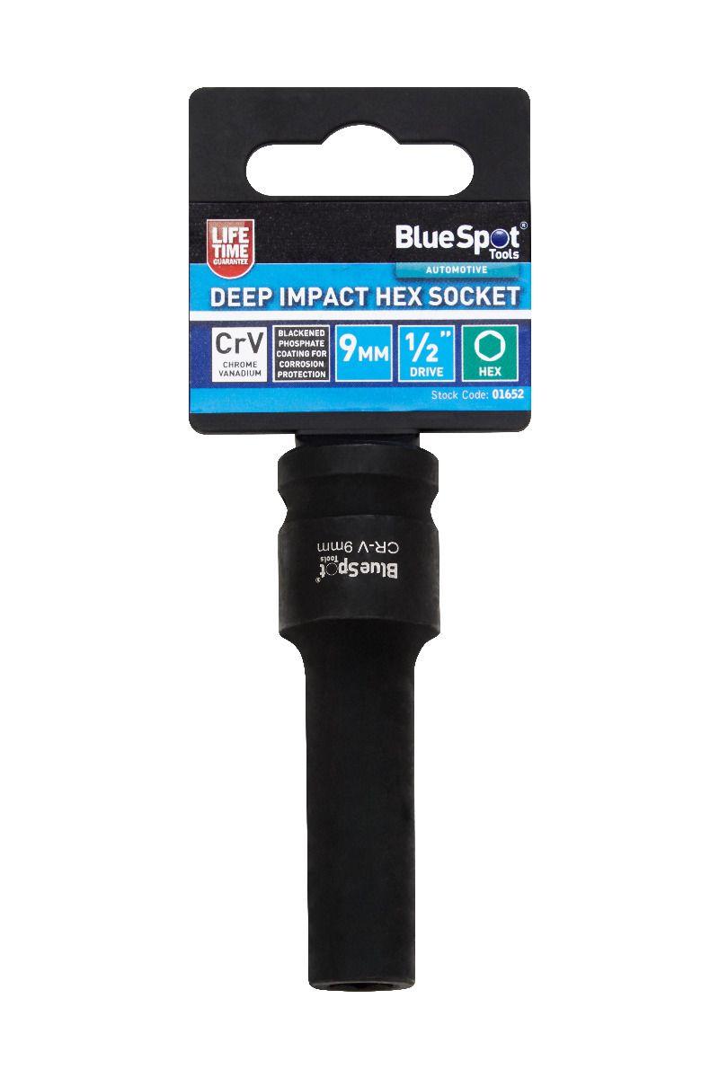 Blue Spot Tools Individual 9mm 1/2" Deep Impact Hex Socket