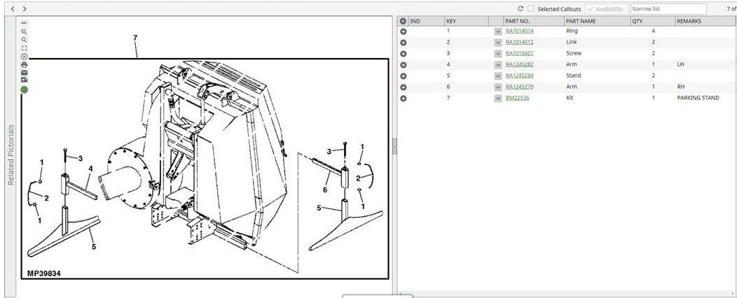 John Deere COMPLETE Parking Stand. B BM22536