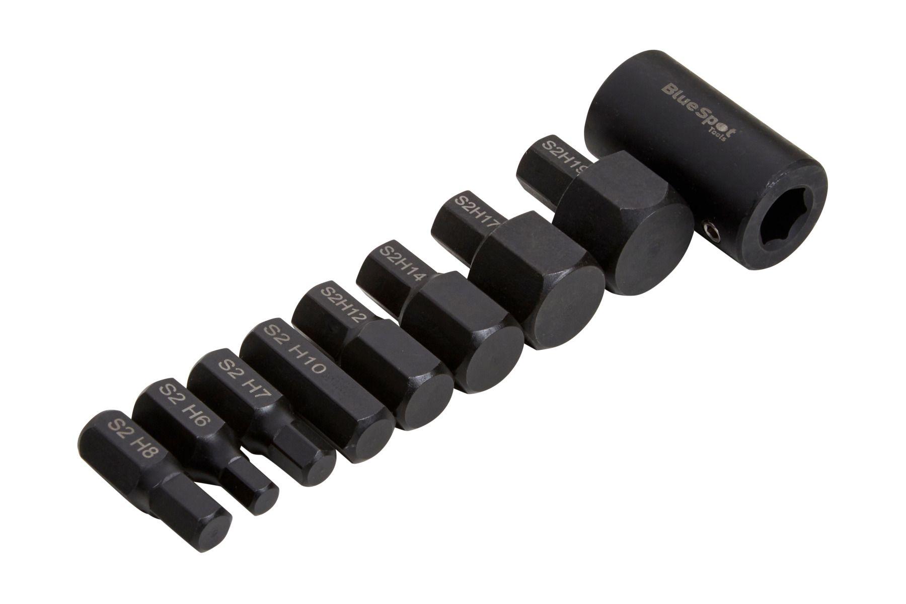 Blue Spot Tools 9PCE 1/2" Impact Hex Bits (H6-H19)