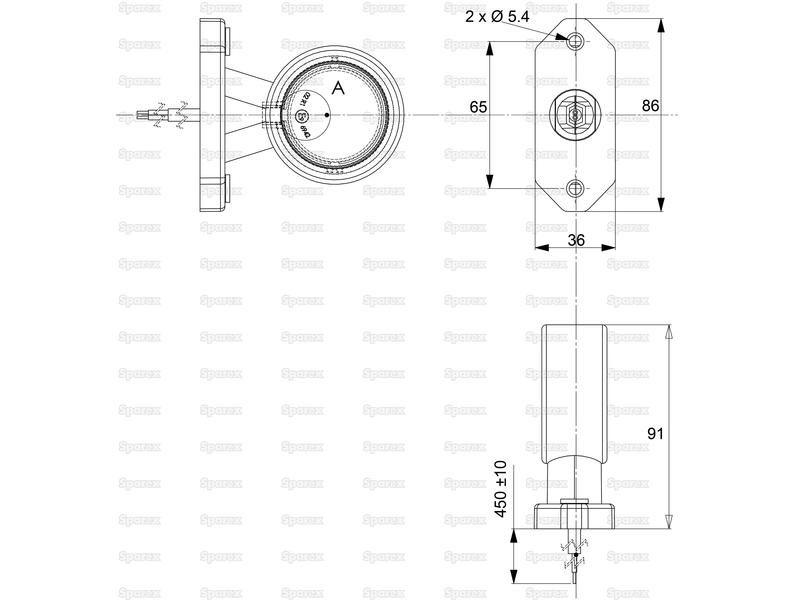 LED Outline Front/Rear Facing Marker Light, RH & LH, 12-24V
