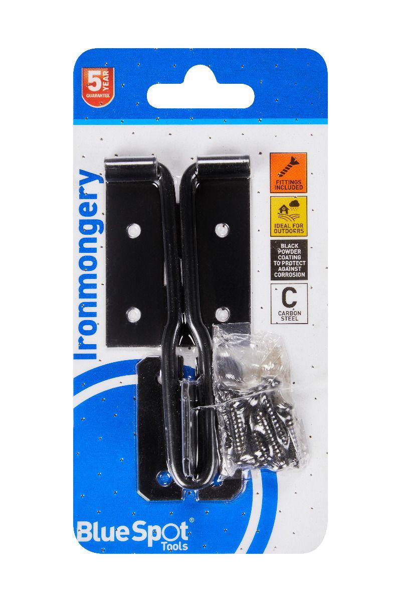 Blue Spot Tools Black Powder Coated Wire Hasp And Staple 152mm