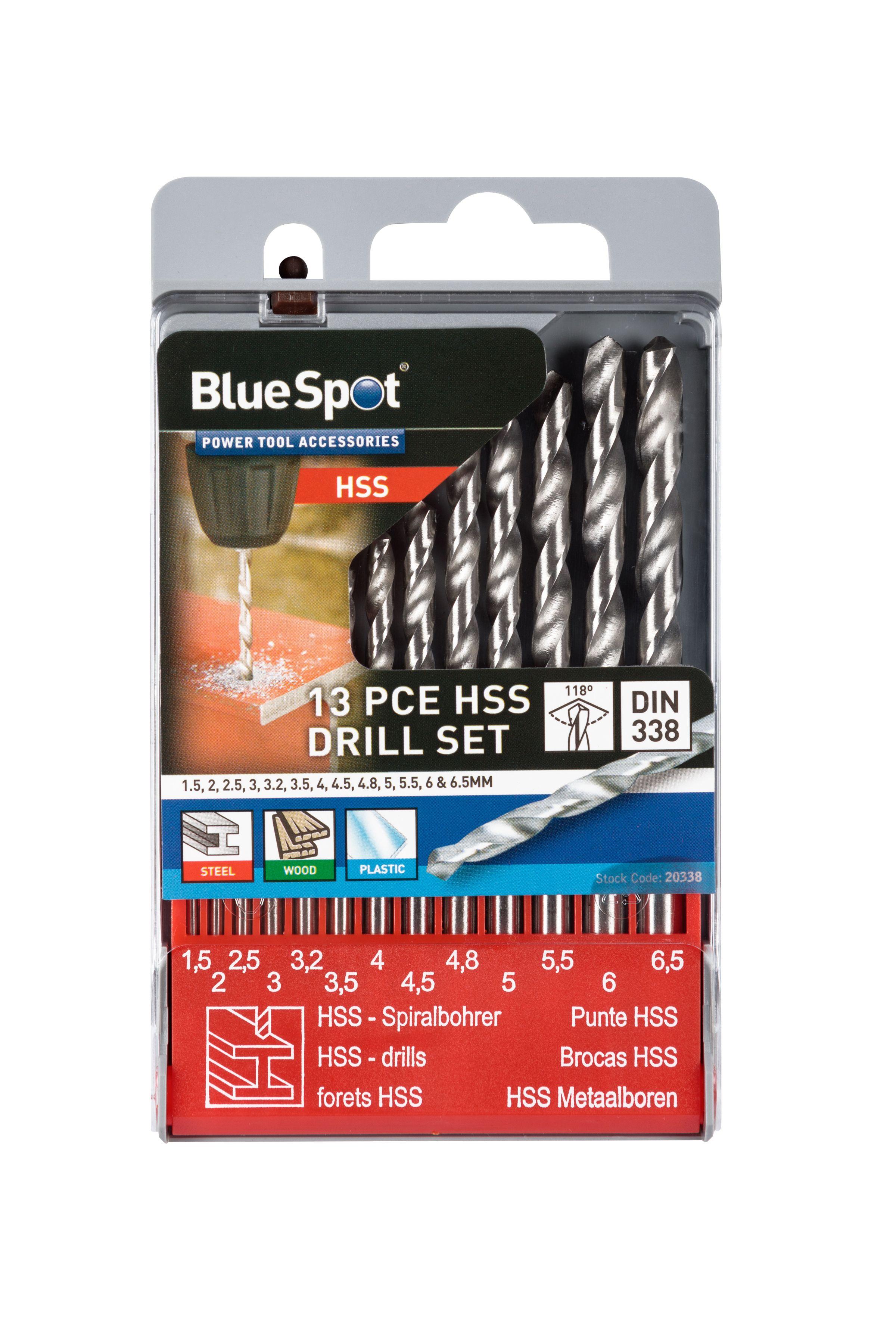 Blue Spot Tools 13 PCE Half Ground HSS Drill Set (1.5mm - 6.5mm)