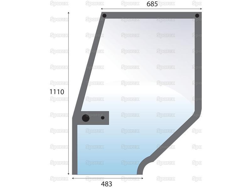 Door Glass LH for Case IH