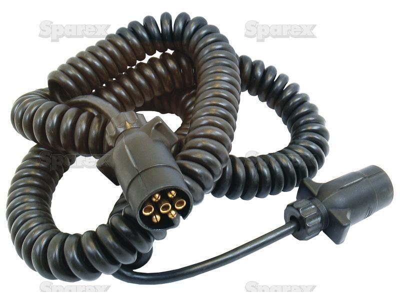 Spiral Extension Cable 3.5M, 7 / 7 Pin, Male / Male