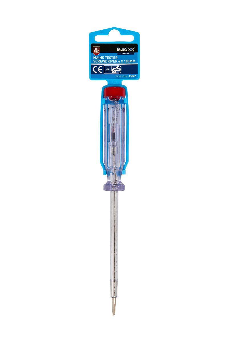 Blue Spot Tools Mains Tester Screwdriver 4 x 100mm