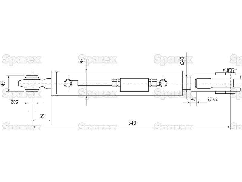 Hydraulic Levelling Box (Supplied with: Hoses), Min. Length: 540mm, Cylinder Bore: 80mm. for Kubota M5111
