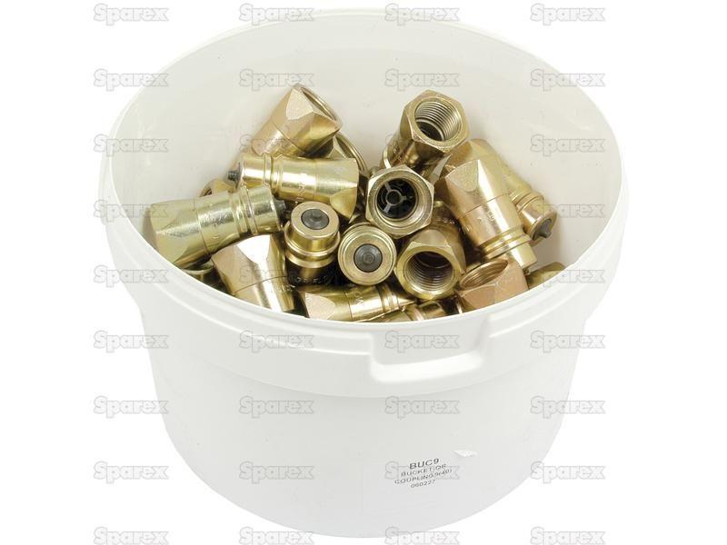 Sparex Quick Release Hydraulic Coupling Male 1/2'' Body x 1/2'' BSP Female Thread (Large Bucket 40 pcs.) Case IH, David Brown, Ford New Holland
