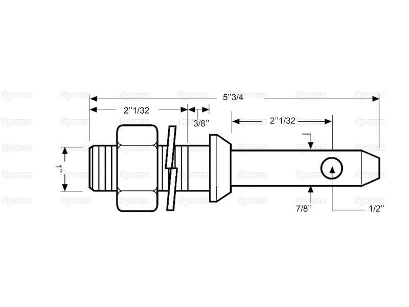 Lower link implement pin Heavy Duty 22x146mm, Thread size 1''x51mm Cat. 1