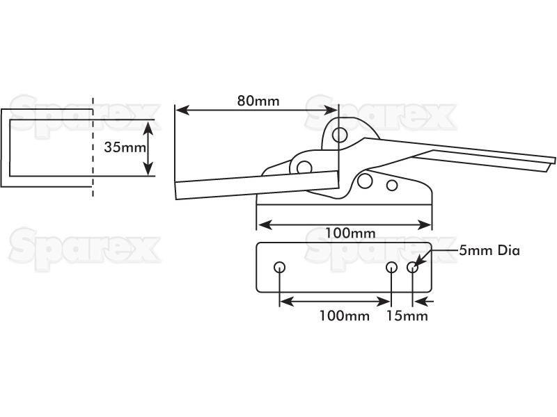 TRAILER LATCH-100X27MMLOCKABLE