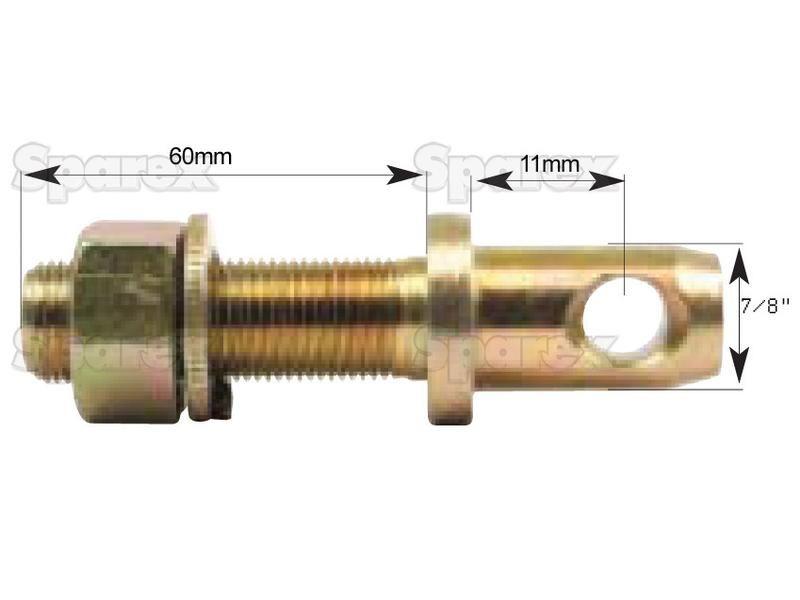 Stabiliser Pin 22x103mm, Thread size 3/4''x51mm for Massey Ferguson 65 (Pre 100 Series (1947 - 65))