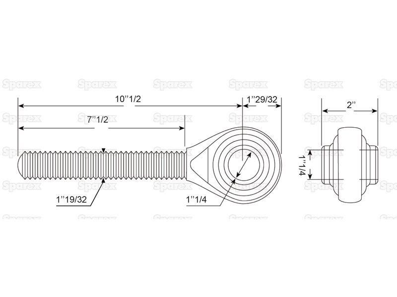 Top Link Ball End - M40x3 Metric - Cat.3