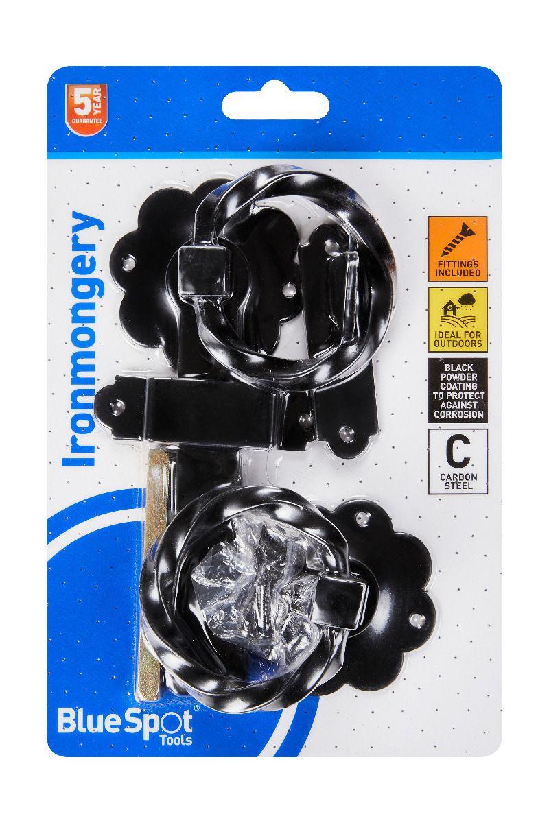 Blue Spot Tools Black Powder Coated Twisted Ring Latch 152mm