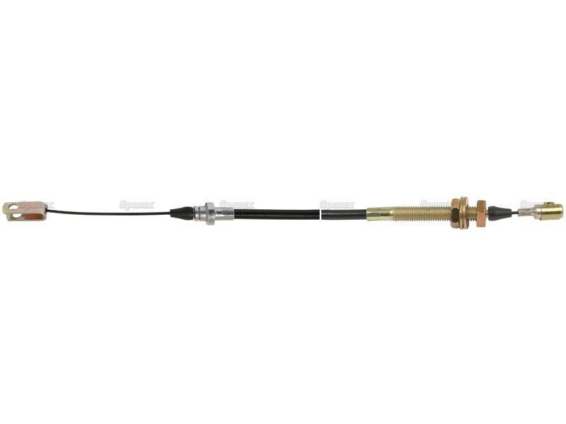 Foot Throttle Cable - Length: 730mm, Outer cable length: 596mm. for Ford New Holland (81866243, 81866760, 81870808, F0NN9C799FA, F0NN9C799FB, F1NN9C799FA)