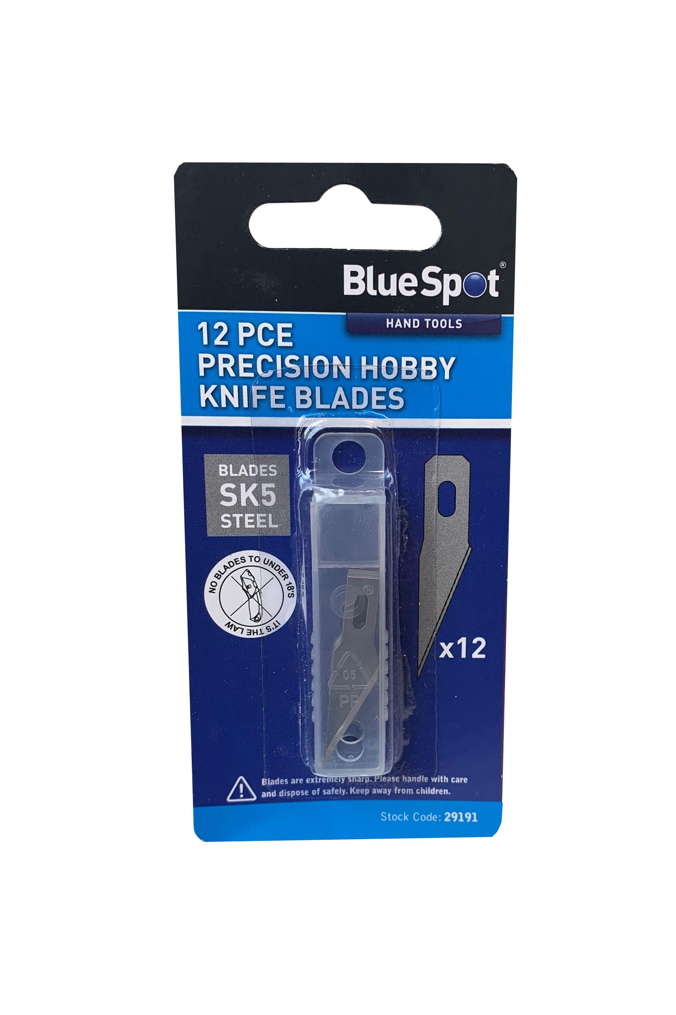 Blue Spot Tools 12 PCE Precision Hobby Knife Blades
