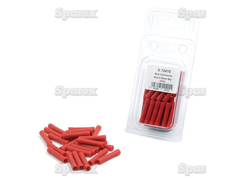 Pre Insulated Inline Terminal, Standard Crimp, 4.0mm, Red (0.5 - 1.5mm) (Agripak 25 pcs.)