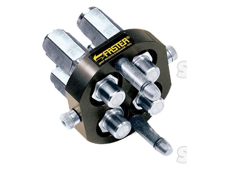 Faster Multiport Coupling - 4 Ports 1/2'' Body x 1/2'' BSP Female Thread (Mobile Part) Faster S.p.A (2P508-4-12G M C, 2P508412GMC, 2P508-4-12GMC)
