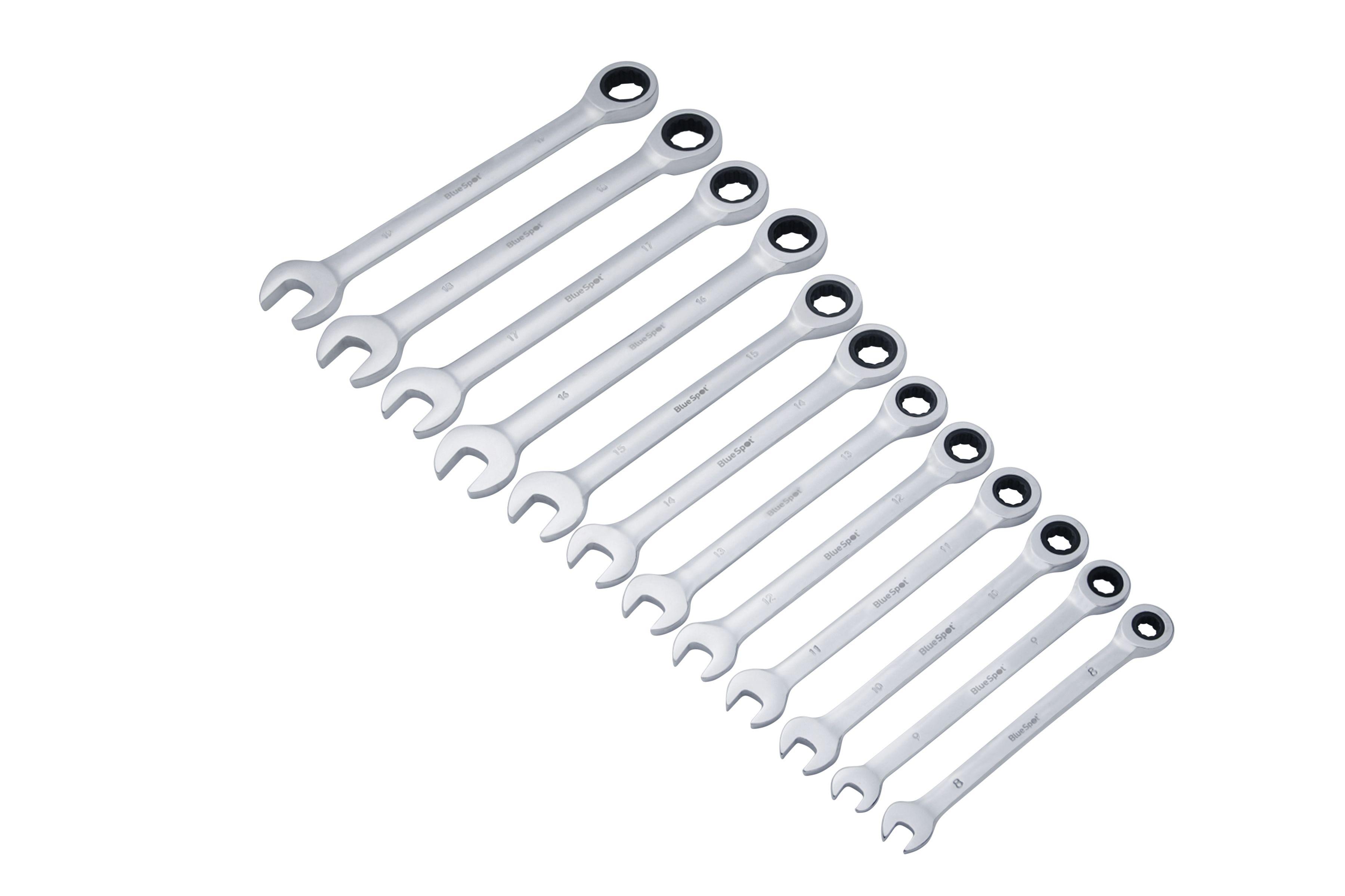 Blue Spot Tools 12 PCE Metric Ratchet Spanner Set (8-19mm)