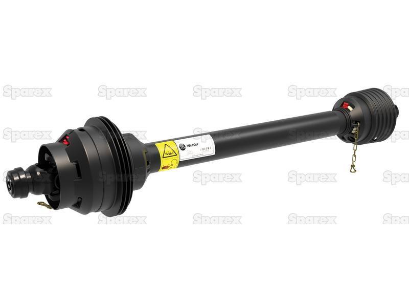 PTO Shaft - EUCV Wide Angle - One End, (Lz) Length: 1210mm, 1 3/8'' x 6 Spline 80° W.A. to 1 3/8'' x 6 Spline Q.R.