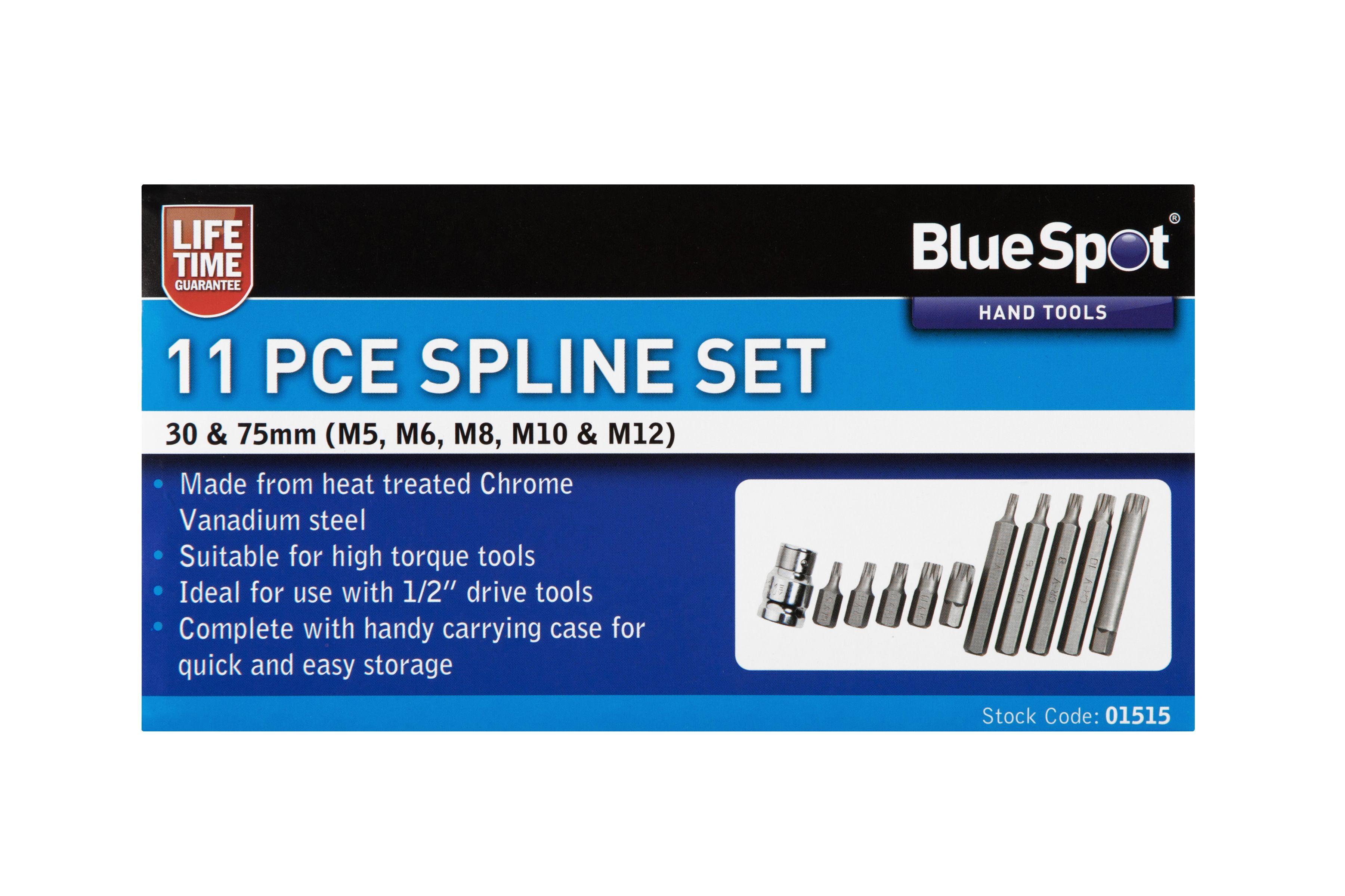 Blue Spot Tools 11 PCE 1/2" Drive Spline Set (M5-M12)