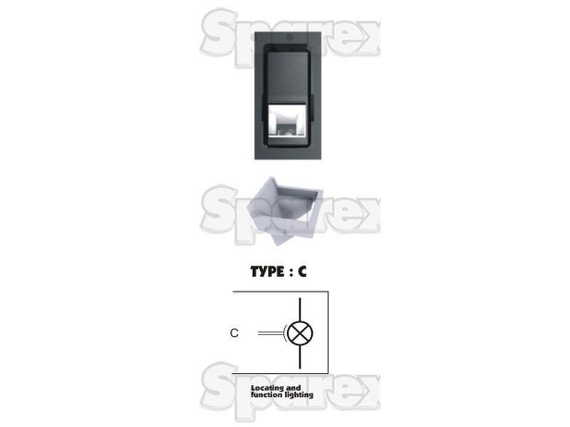 Rocker Switch - Universal Fitting, 2 Position (On/Off) for Massey Ferguson 399 (300 Series)