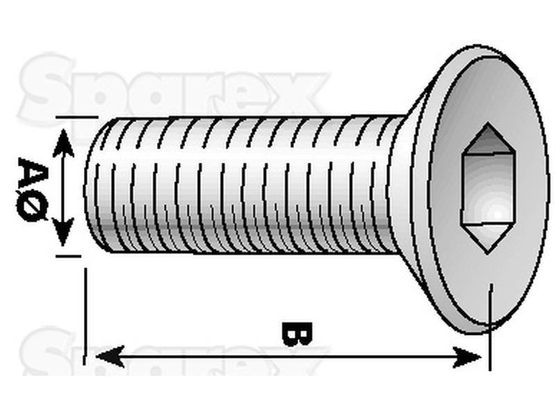 Metric Countersunk Hexagon Socket Screw, Size: M8 x 40mm (Din 7991)