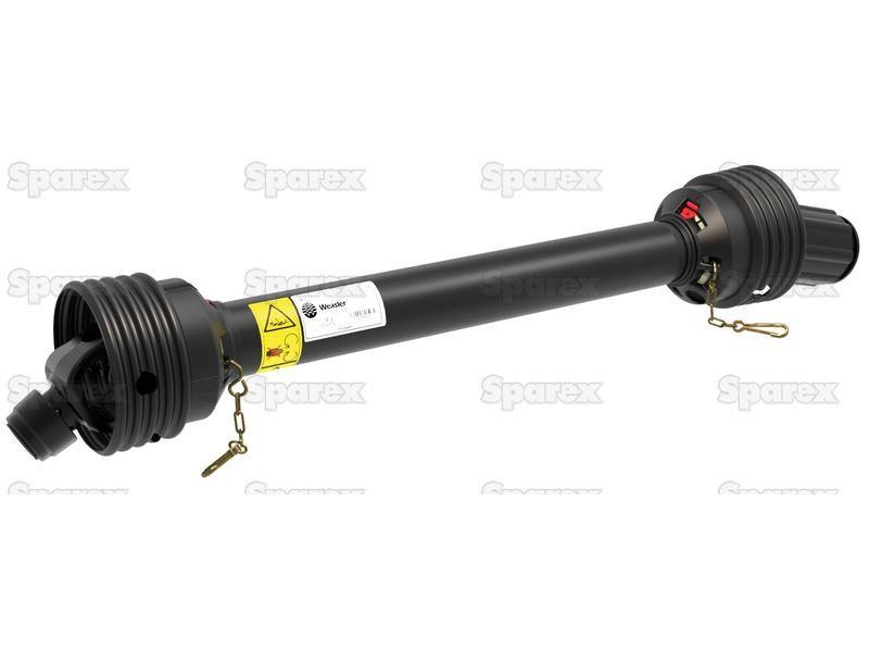 PTO Shaft - (Lz) Length: 710mm, 1 3/8'' x 6 Spline Q.R. to 1 3/8'' x 6 Spline Ratchet Clutch