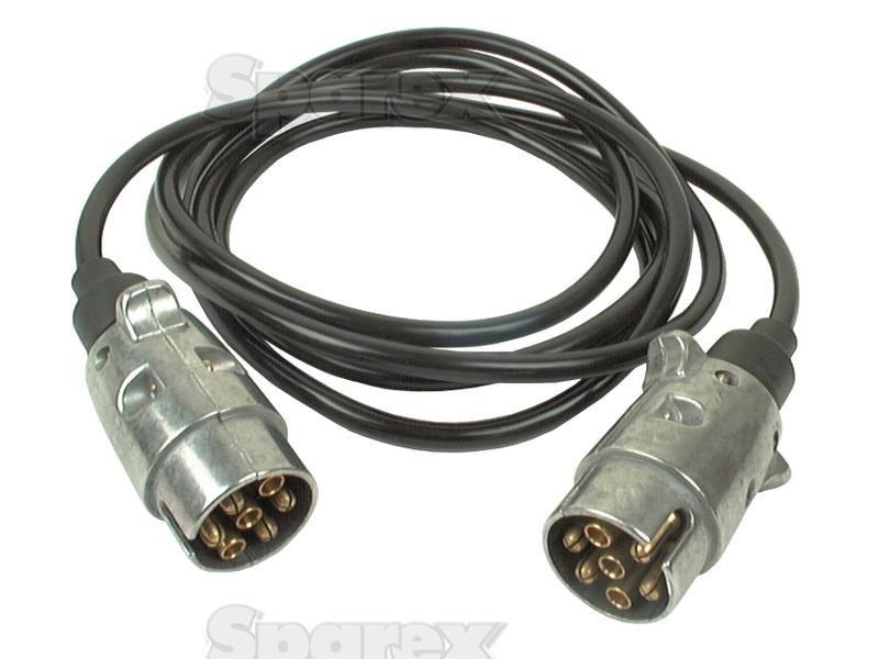 Trailer Board Extension Lead 7 Pin male/male metal Plugs x 7m