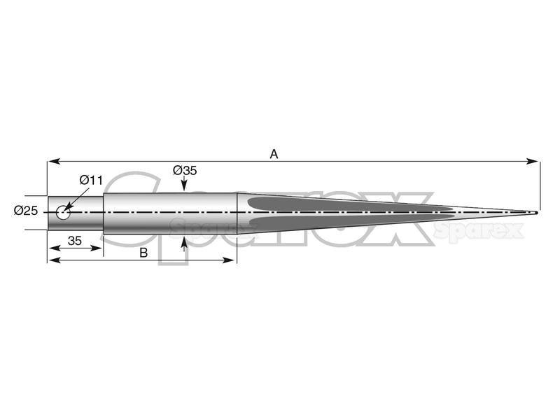 Straight Loader Tine | 1200mm for Chilton, Emily, Mailleux, Samson (55000120)