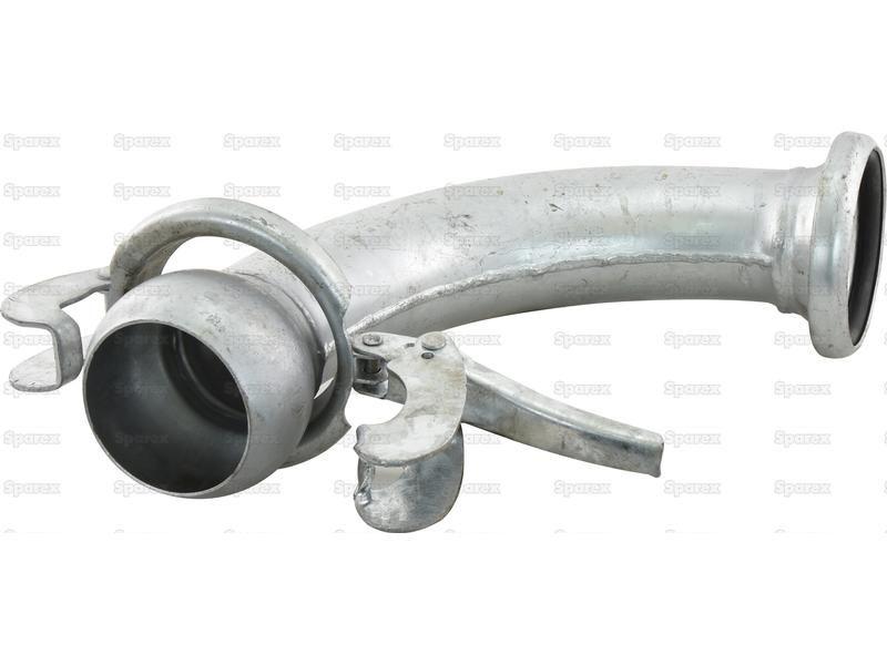 Male & Female Coupling with 90° Galvanised Bend 4" Galvanised B |  Bauer