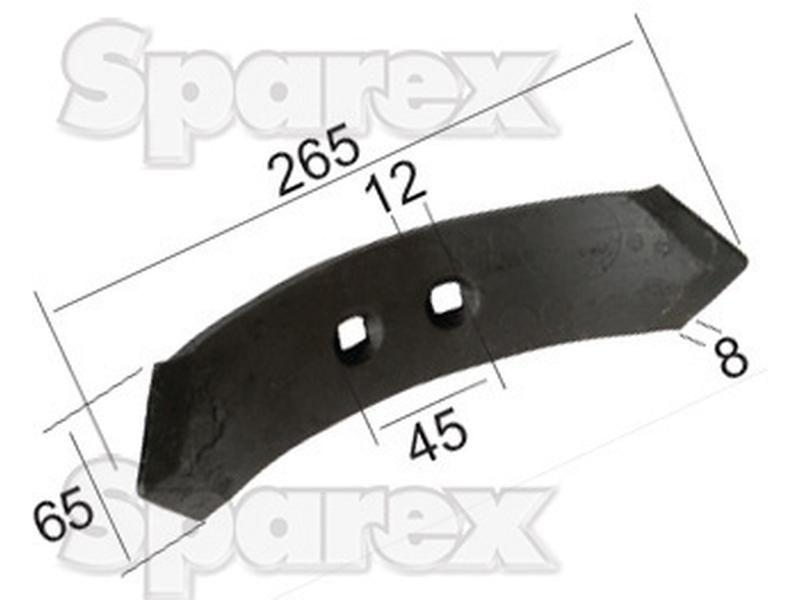 Reversible point 265x65x8mm Hole centres 45mm for Universal