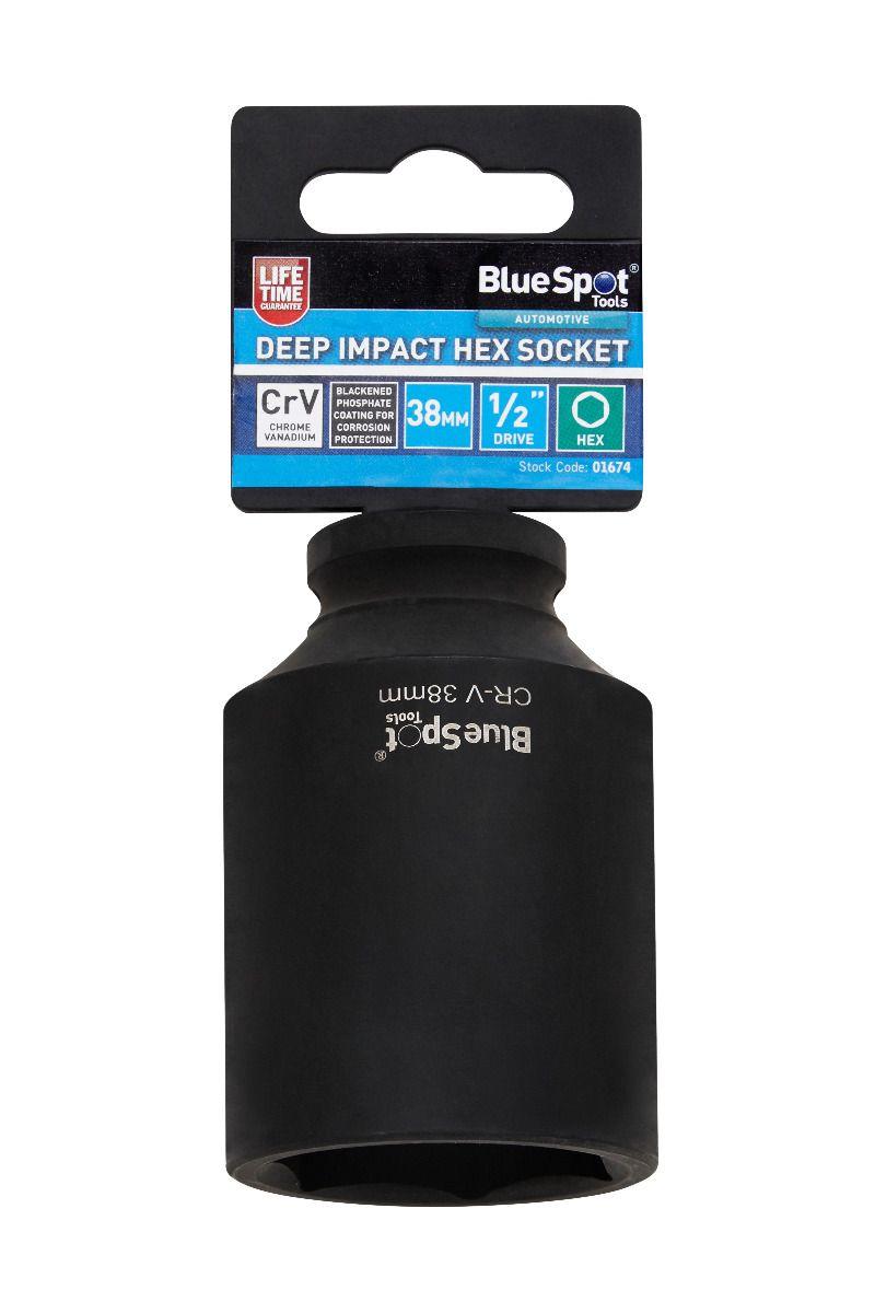 Blue Spot Tools Individual 38mm 1/2" Deep Impact Hex Socket